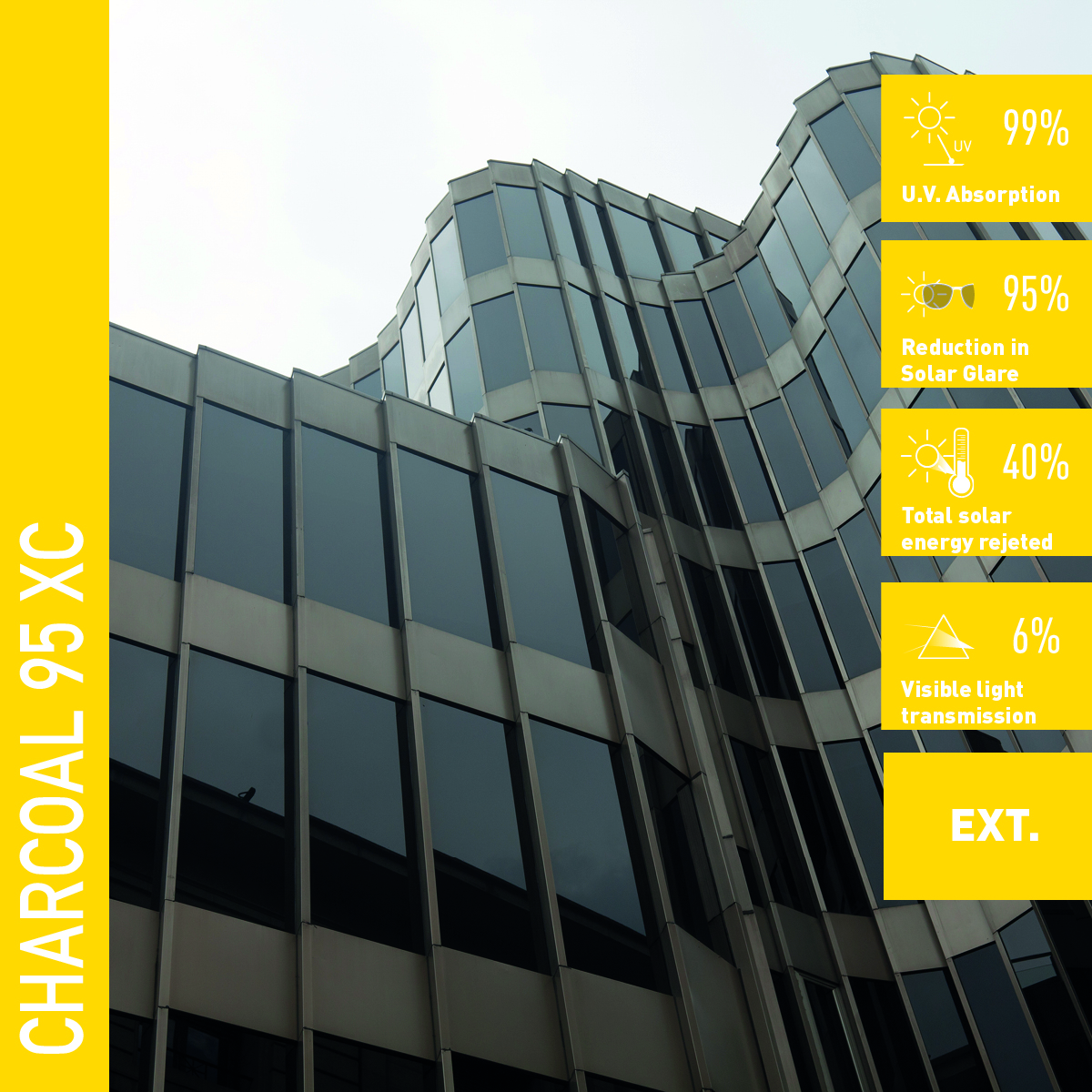 Solar Screen CHARCOAL 95 XC Format hel rull 1,52 x 30,5m